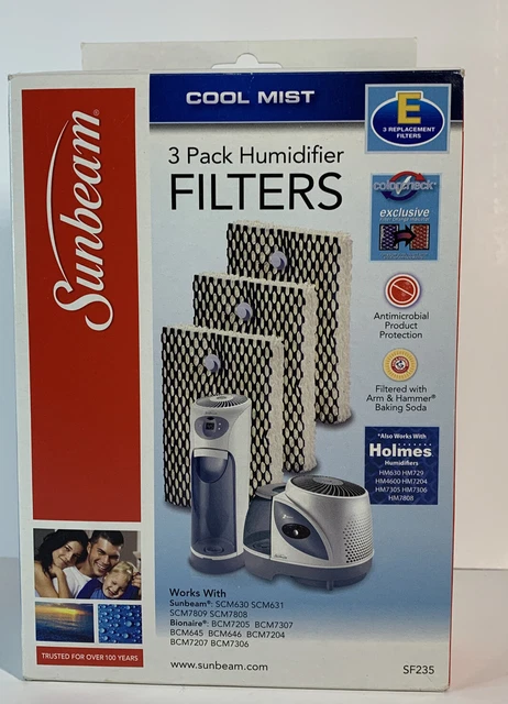 Sunbeam Cool Mist Filters SF235 (Pack of 3) Brand New In Box