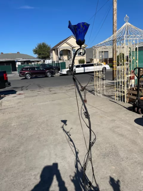 Art Deco-Style Glass & Bronze Floor Lamp