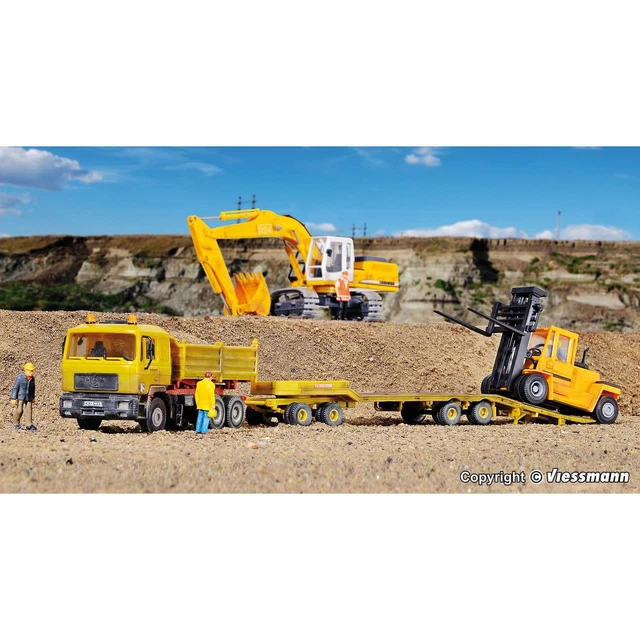 Kit 2 Remorques De Chantier Kibri Échelle HO 1/87 - Maquette Miniature Pour Train