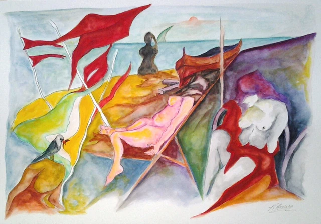 Tecnica mista originale di Romeo Mesisca 50x35 (2017)