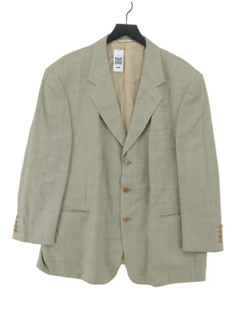 Reda Men's Blazer XXL Tan Checkered 100% Wool Overcoat