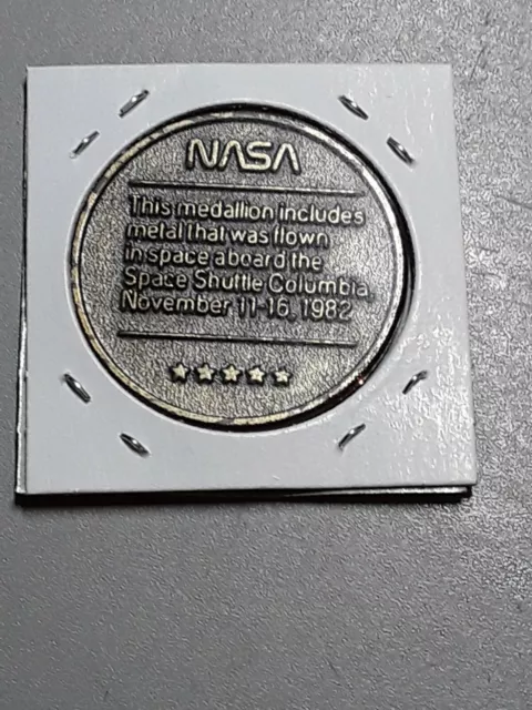 1983 NASA 25th Anniversary Medallion Token Flown In Space STS-5 Columbia Space 2