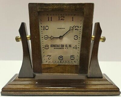 Antique ANSONIA "Bernicedale Coal Co. NY" Mechanical Wind-up Advertising Clock