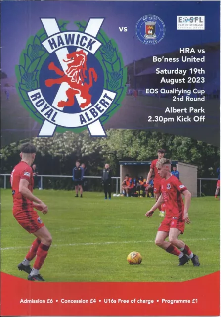 19 AUG 2023 HAWICK ROYAL ALBERT v BO’NESS UNITED EAST OF SCOTLAND QUALIFYING CUP