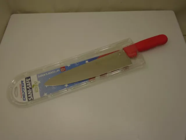 Dexter USA 10 inch Cooks Chefs Knife Sani Safe Red Handle S145-10 Stainless