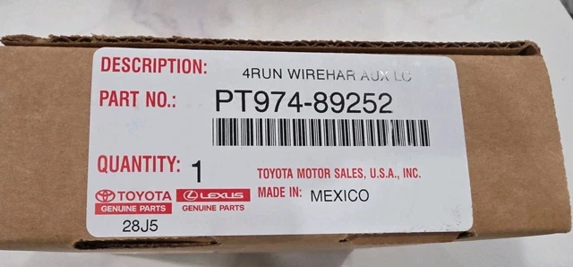 2025-2026 4RUNNER HYBRID Low Auxiliary Harness Genuine Toyota Pt974 ...