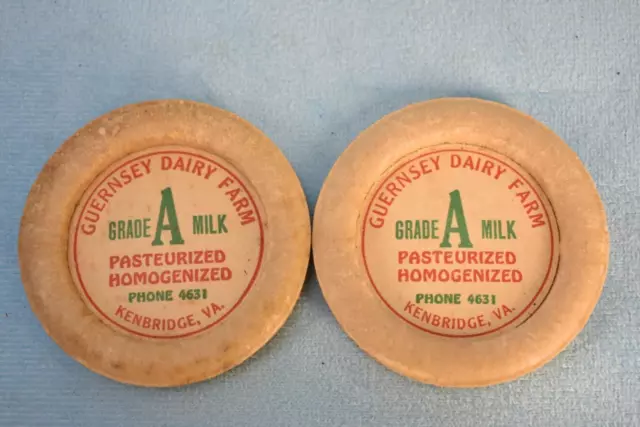 Vintage Guernsey  Dairy Milk Caps Kenbridge, Virginia