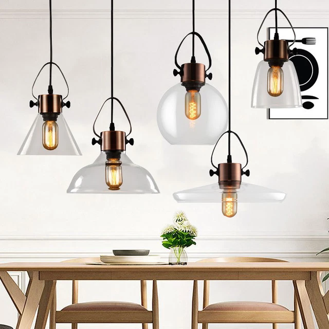 Glass Pendant Light Vintage Chandelier Lighting Home Lamp Kitchen Ceiling Lights