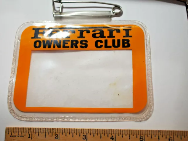 Vintage Ferrari Owners Club Credentials Holder  Race Racing F1
