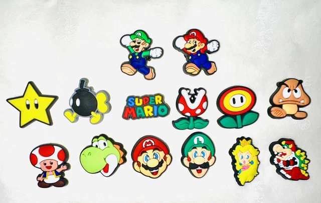 Super Mario Shoe Charms Fits CROCS & Clogs (14 pc)