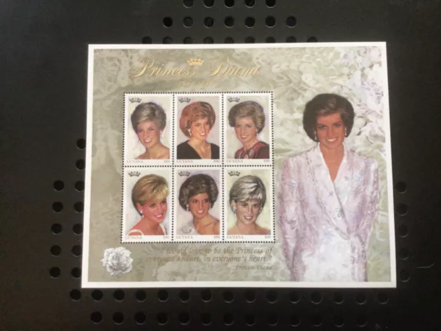 Guyana Mint minisheet 1997- Diana princess of Wales