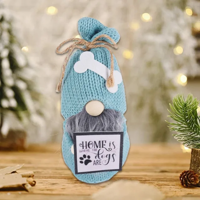 Christmas Dwarf Gnomes Doll Knitted Plush Tomte Xmas Ornaments w/ LED Light Gift