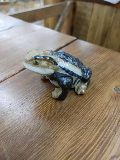 Vintage Bullfrog Stoneware Pottery Figurine - Free Shipping!