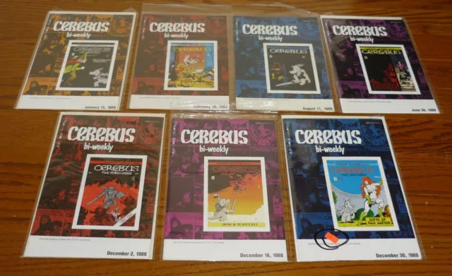 Lot of 7 Cerebus The Aardvark Bi-Weekly # 1-19 Dave Sim, Aardvark-Vanaheim 1988
