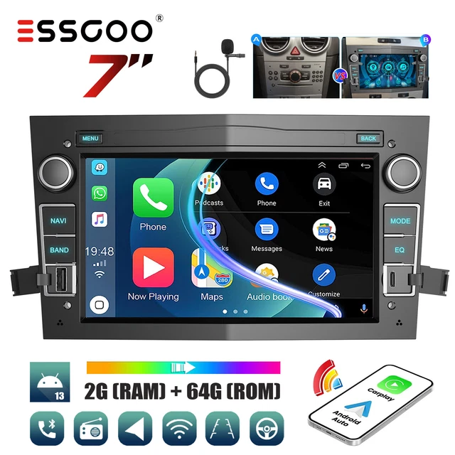 Hikity 2+32G Android 13 Autoradio Pour Opel Zafira/Antara/Astra 2006-2010 Avec Carplay Sans Fil