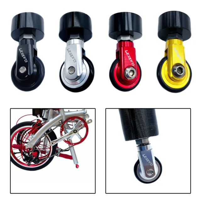 Folding Bike Easy Wheel 33.9mm Seatpost EZ Wheel Roller Pushing Auxiliary