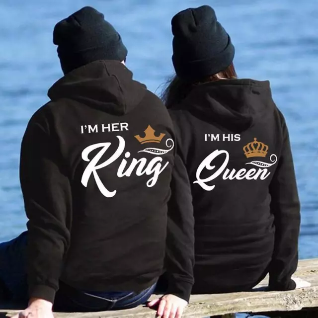 Couple Matching His King And Her Queen Hoodies Set Pullovers For Lovers Coupless 2