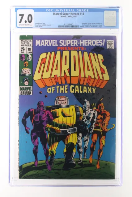 Marvel Super-Heroes #18 - Marvel 1969 CGC 7.0 Origin + 1st App Guardians Galaxy