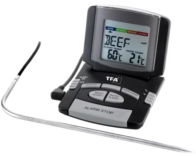 TFA 14.1502 digitales Bratenthermometer Küchentimer Einstichthermometer Stoppuhr