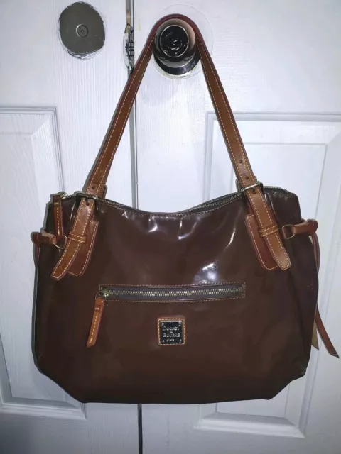 Dooney & Bourke Brown Patent Leather Shoulder Bag (pu120