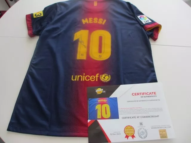 Messi Camiseta del FC Barcelona firmada a mano con COA