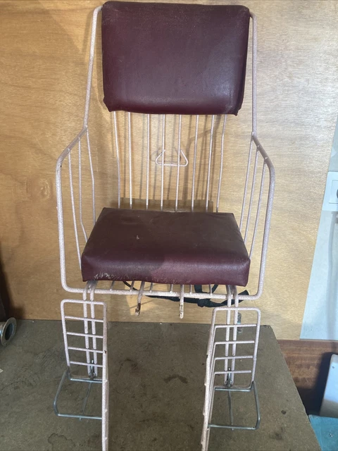 ANCIEN SIÈGE DE vélo pour enfant en métal skaï Bleu des années 1960/70 ANCIEN SIÈGE DE vélo pour enfant en métal skaï Bleu des années 1960/70