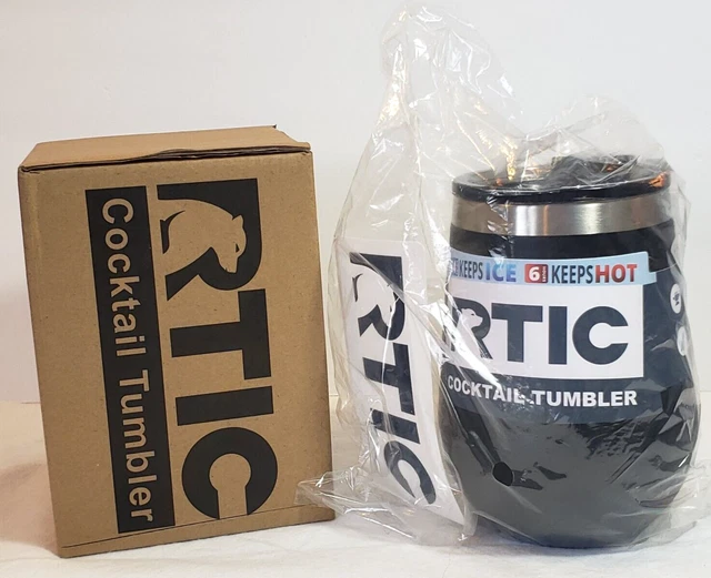 RTIC 12oz Lowball Tumbler Vacuum Insulated Charcoal Color Cocktail Tumbler NEW