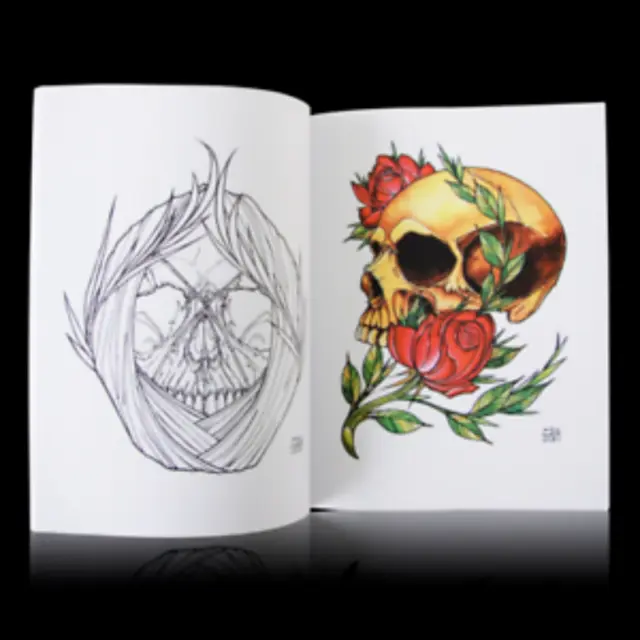 Libro flash de tatuaje diseño de tatuaje tatuaje libro manuscrito arte corporal