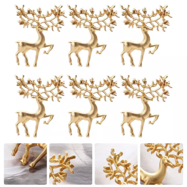 6 Pcs Christmas Elk Brooch Cartoon Pin Badge Party Bag Fillers