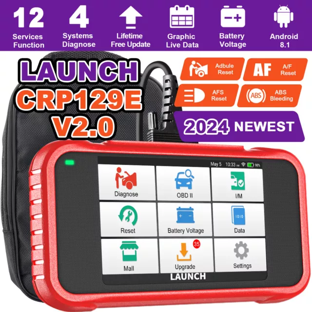 LAUNCH CRP129E V2.0 OBD2 Car Scanner Engine ABS SRS SAS TPMS EPB Diagnostic Tool