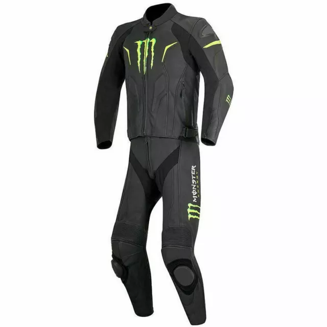 Monster Motorbike Racing Leather Motorcycle Suit High Quality Cowhide CE ARMORED