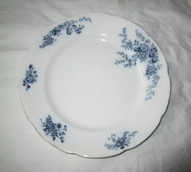 Alfred Meakin SEVERN 10" Dinner Plate, Blue Flowers (ca. 1890s, England)