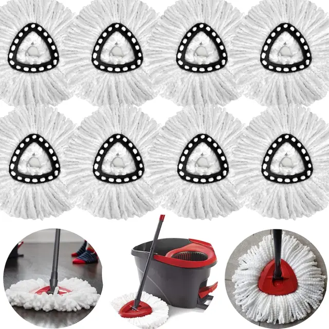 8 Pack Spin Mop Head Replacements, Microfiber Mop Refills Spin Mop Heads, Spinni