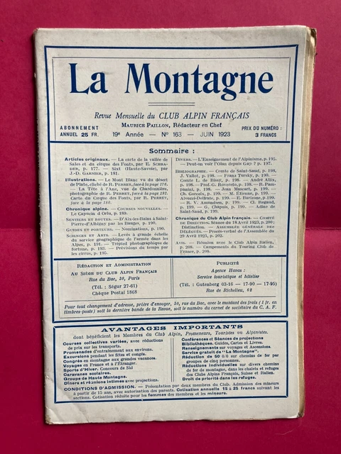 Revue La Montagne - Club Alpin Français - Année Complète 1927, 10 Numéros, Très Bon état