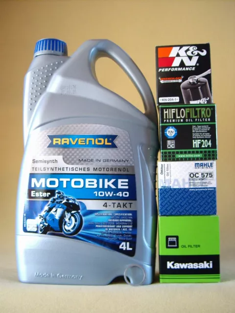 Ravenol Motobike 10W40 Öl + Ölfilter KAWASAKI Z750 (ZR750J), Bj 2004-2006