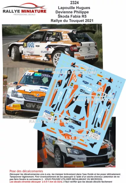 Decals 1/43 Ref 2324 Skoda Fabia R5 Lapouille Rallye Le Touquet 2021 Rally