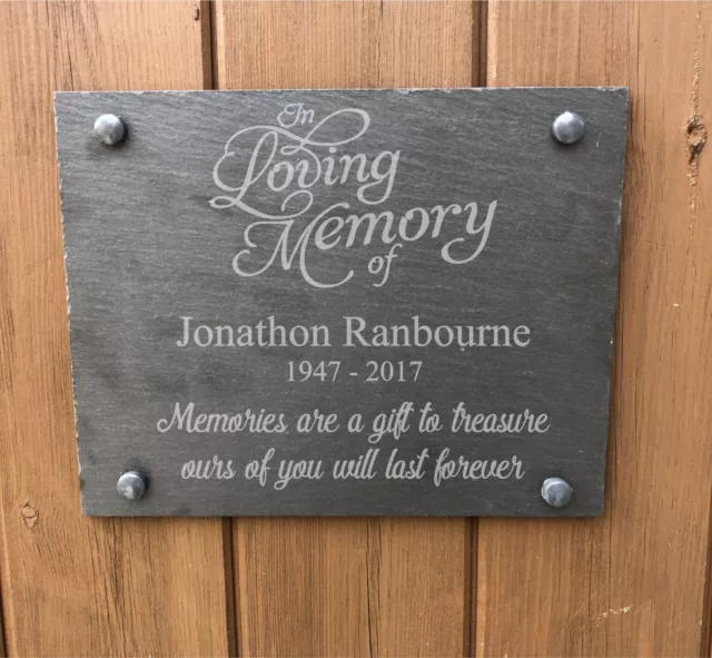 Name Personalised In Loving Memory Slate Memorial Grave Marker Sign Plaque
