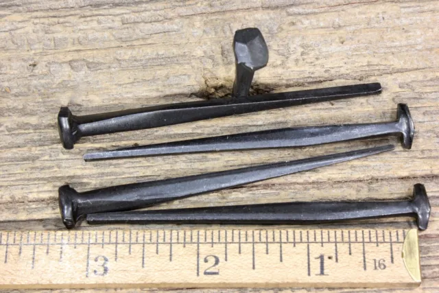 3" Rose head 5 nails antique square wrought iron vintage Spikes Decorative look
