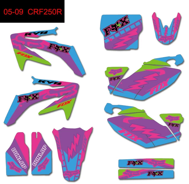 Full Graphics Kit Decal Sticker For Honda CRF 250R 2004 2005 2006 2007 2008 2009
