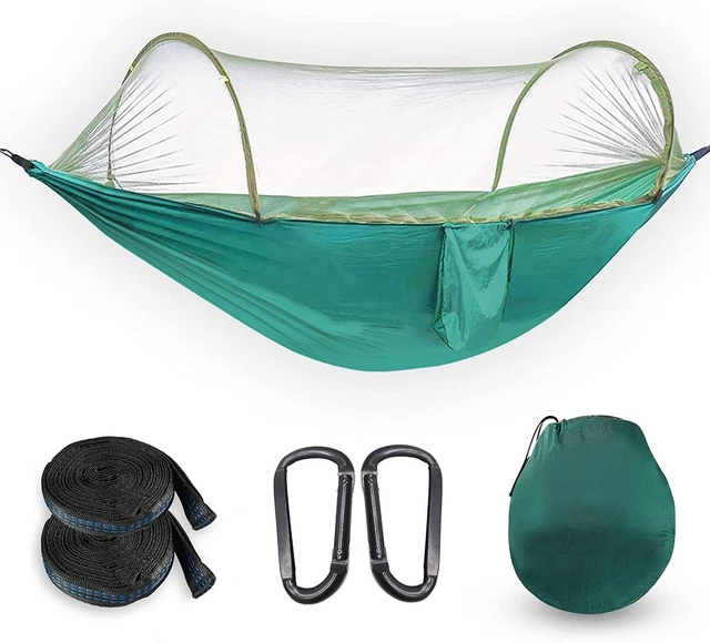 OOKU - Camping Hammock with Mosquito Net for 2 Person 440 lbs | Green