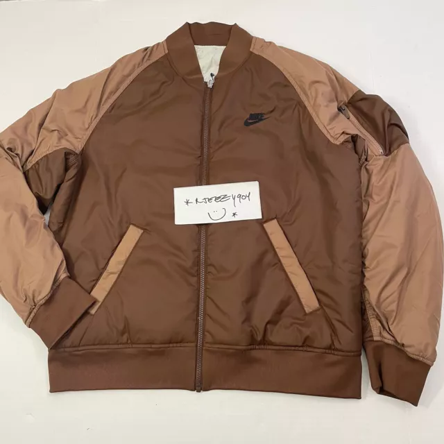 $160 Mens Size M Nike Therma Fit Reversible Bomber Woven Jacket DM6811-259 2