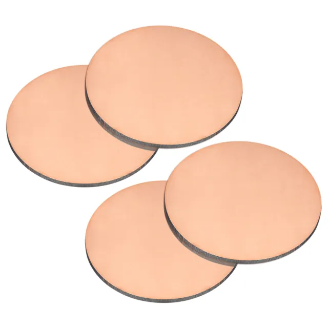 Pure Copper Sheet, 4pcs 2" x 0.08" 12 Gauge T2 Copper Metal Round Plate