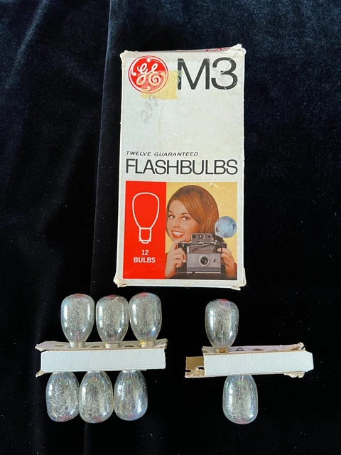 Bombillas transparentes vintage GE M3 caja de 8 polaroid de renio