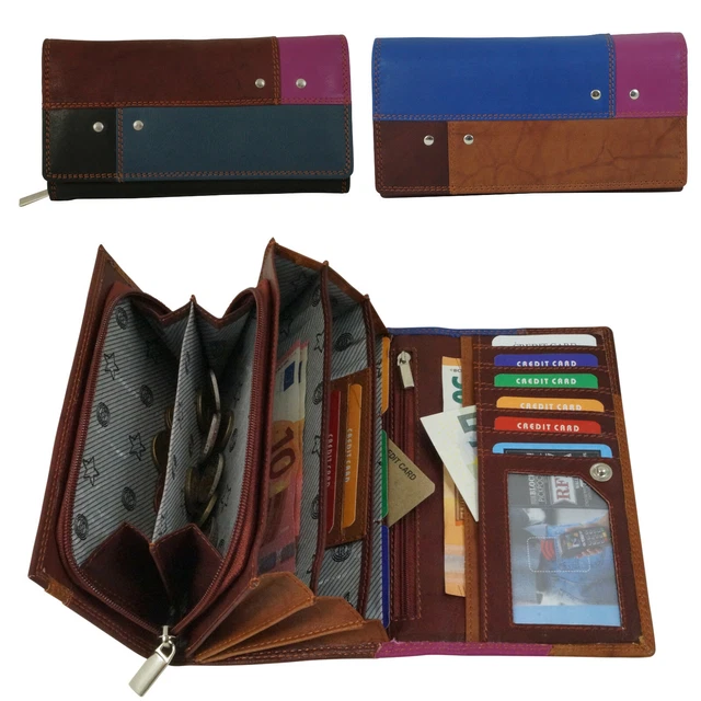 GOIACII Damen Geldbörse Leder - RFID Schutz Mit 11 Kartenfächern