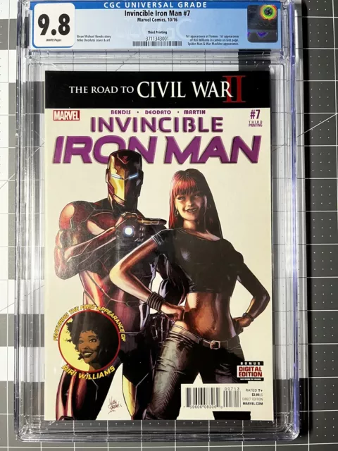 Invincible Iron Man 7 CGC 9.8 3rd print 1st Riri Williams cover 2016 Third