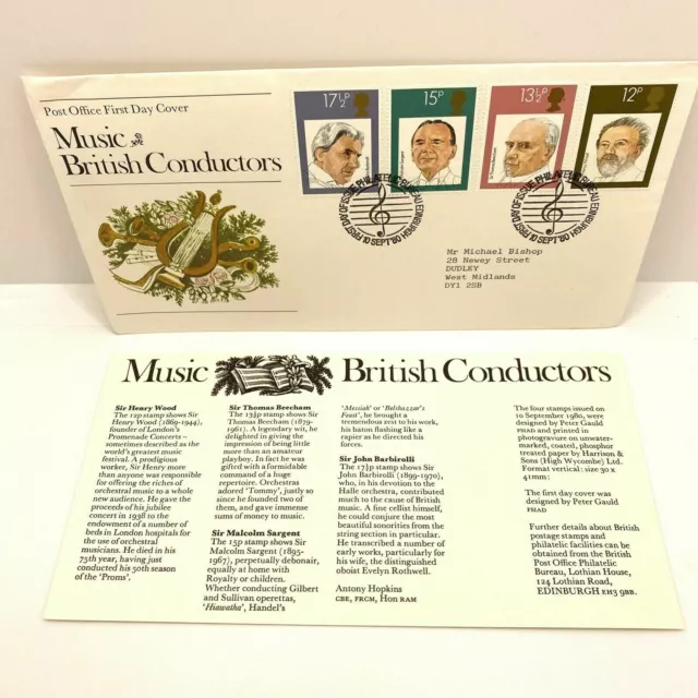 Stamps First Day Cover Music British Conductors September 1980 Stamps