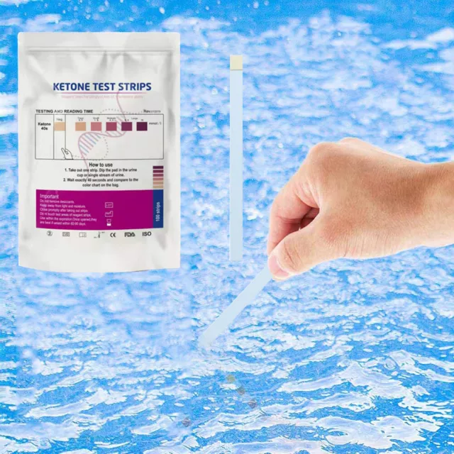 100pcs Test Strips Ketone Reagent Testing Swimming Pool Urine Urinalysis Tester