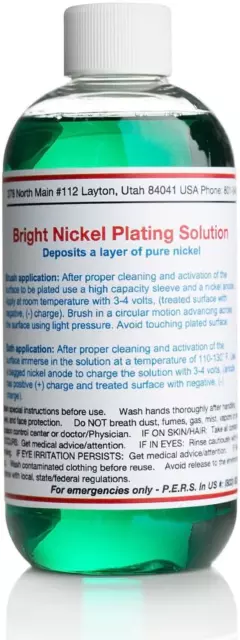 Bright Nickel Plating 8 Oz For Electroplating Solution High Luster Decor Finish