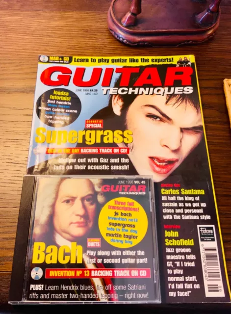 Guitar Techniques Magazine Plus CD.  June 1998. Vol 45. VGC Vintage Mag.