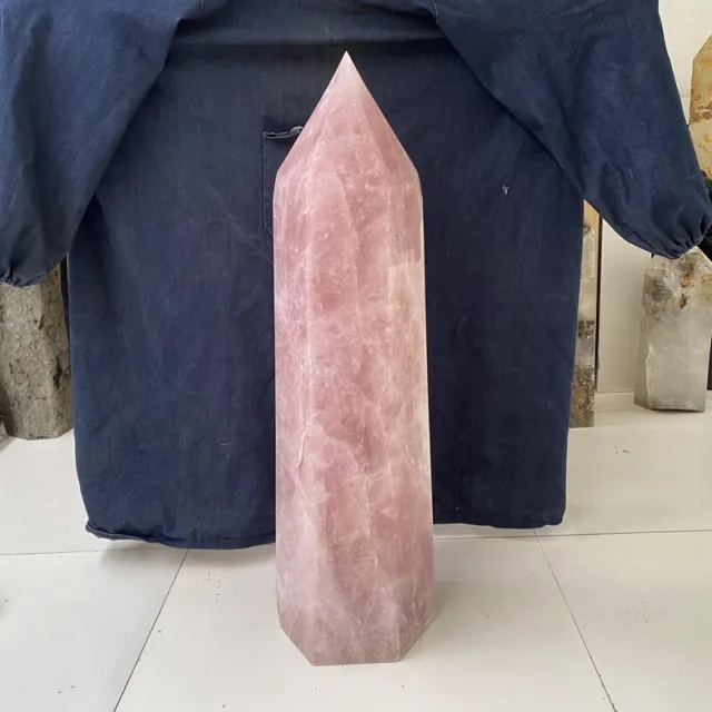 top 99LB  High quality Natural Rose quartz Point Crystal Obelisk Reiki Wand